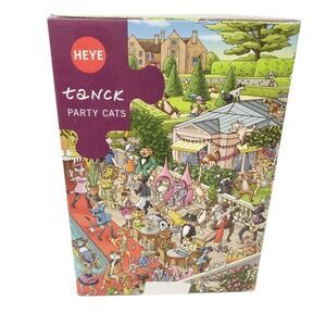Heye Tanck Party Cats 1000 Piece Puzzle Poster Complete Triangle Box